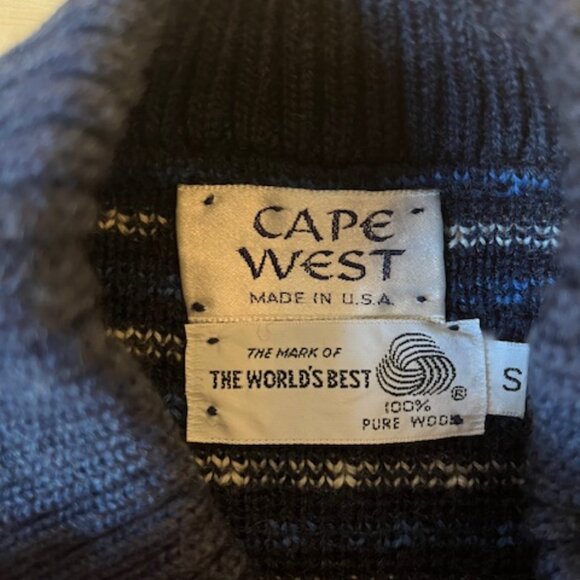 Vintage Cape West sweater, 100% wool, men's size small. - Picture 2 of 2